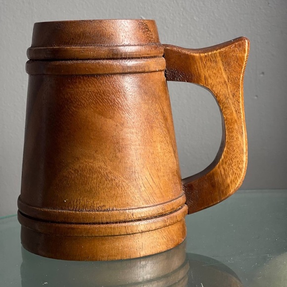 San Miguel Beer Since 1890 Philippines Handmade Wood Mug Stein 6" Vintage Vtg - Picture 2 of 4